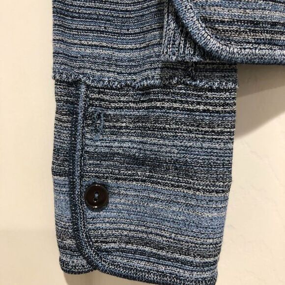 Sportmax Max Mara Blue Striped Knit Oversized Front Pockets Crewneck Sweater S/M - Picture 8 of 14